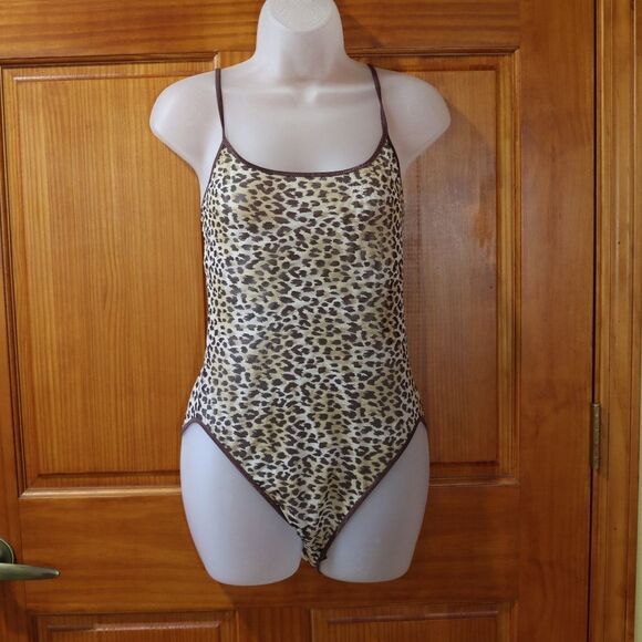 Marilyn Monroe Leopard Print Sheer Bodysuit Large Sheer Animal Statement Piece - Picture 2 of 14